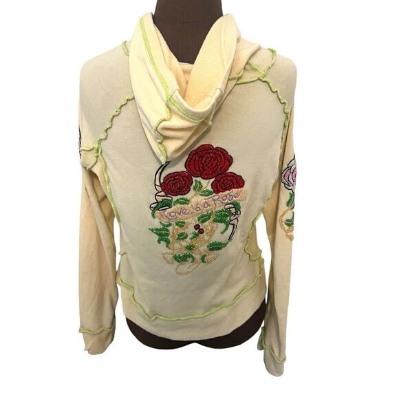 Brigitte Michelle Y2K Love Is A Rose Beaded Hoodie - Medium - Picture 1 of 12